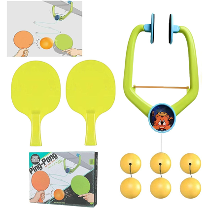 Portable Adjustable Doorway Ping Pong Trainer Children's Hanging Table Tennis Toy Interactive Parent-Child Set Made PP Material