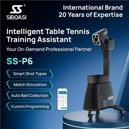 New P6 Hot Sale Table Tennis Ball Throwing Automatic Ball Machine SIBOASI Table Tennis Ball Machine for Professional Training