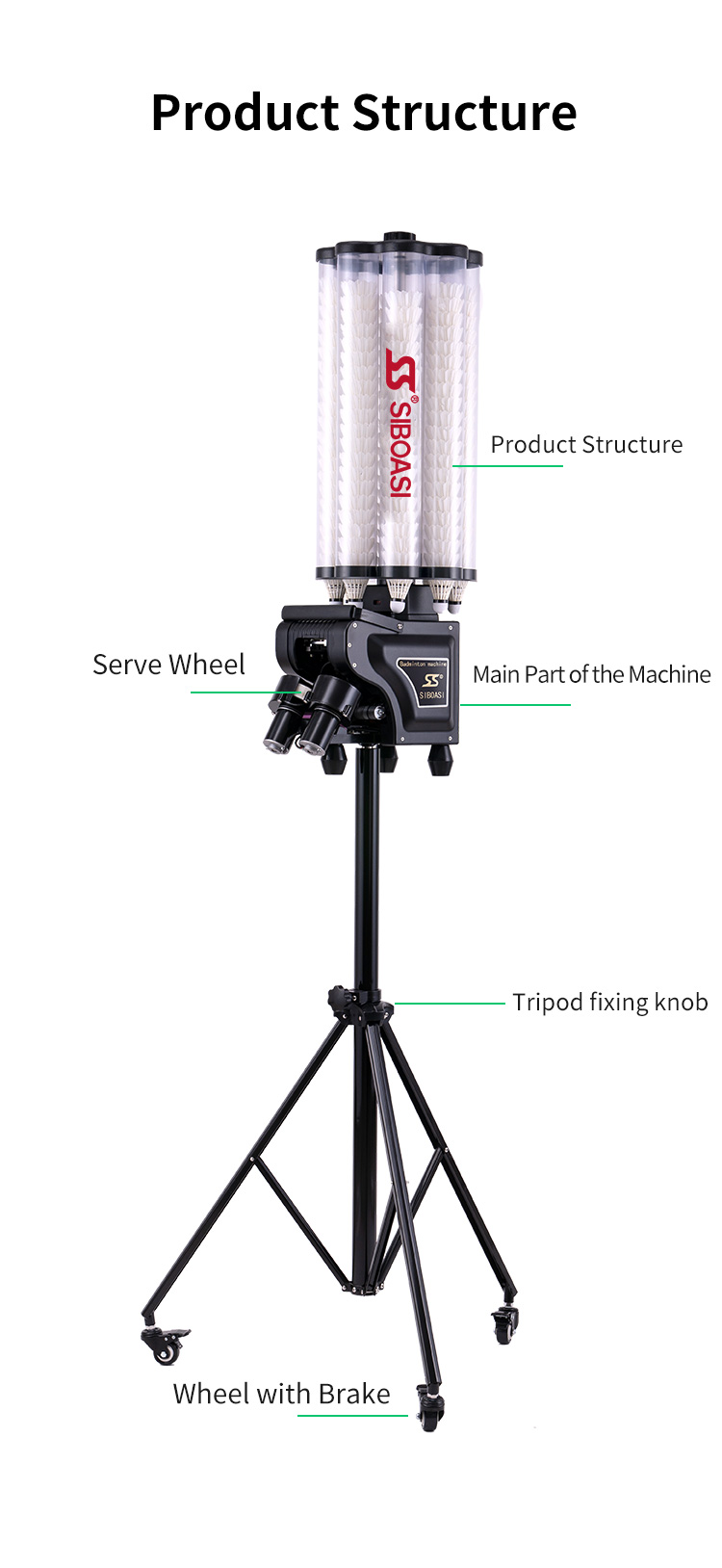 SIBOASI badminton machine S4025U from China Manufacturer